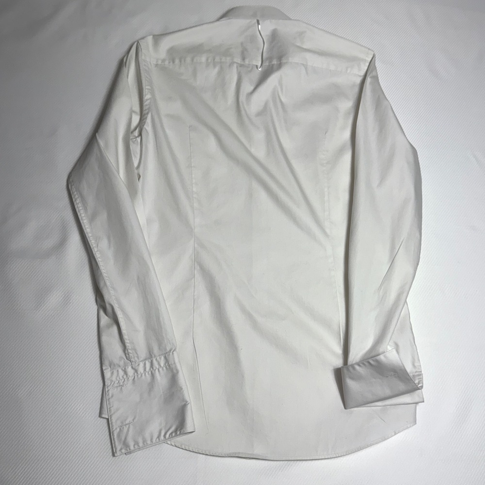 Hugo Boss Slim Fit Wing Collar Tuxedo Shirt White Getzner Fabric Size 38 15 - Picture 3 of 14